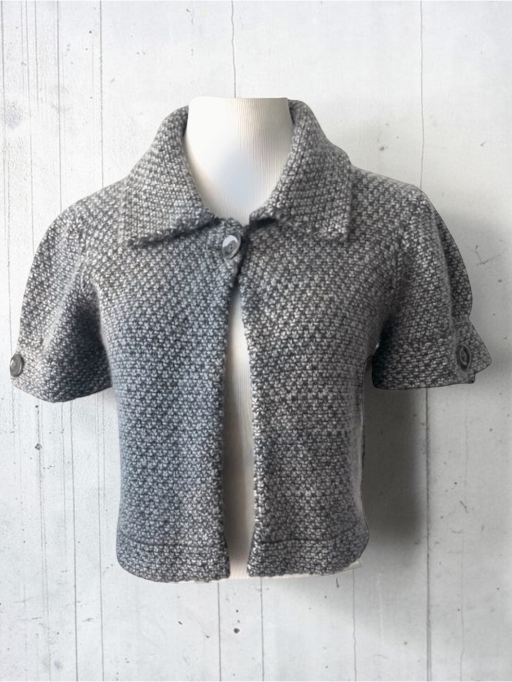 KINROSS LUXE CASHMERE SWEATER SHRUG GREY SIZE MEDIUM